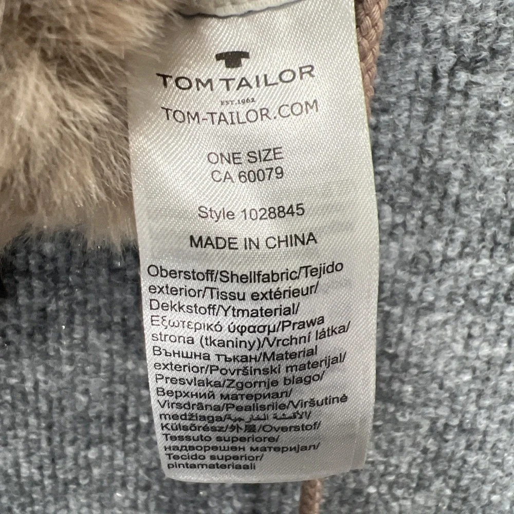 NEW Tom Tailor Women's Faux Fur Mittens Gloves Beige Brown Cozy Warm Winter